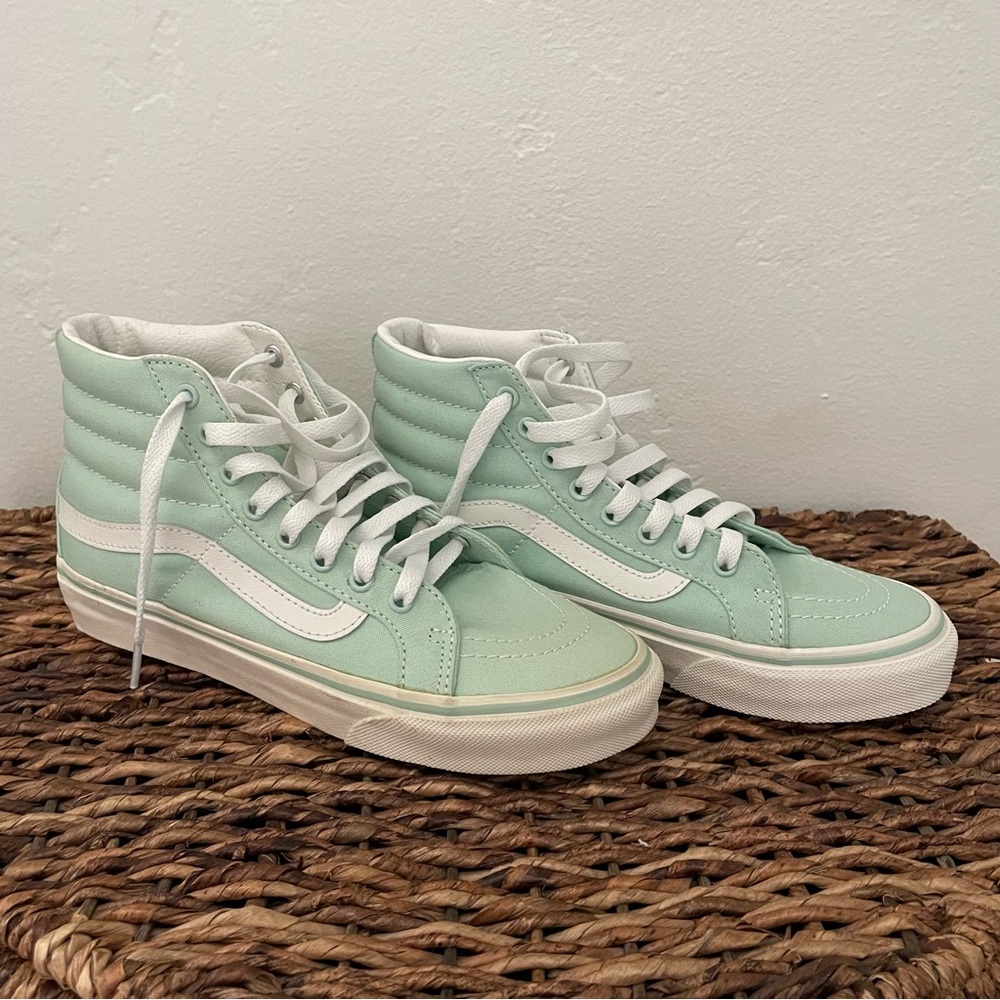 NEW Vans SK8-HI Slim Mint Green High-Top Sneakers